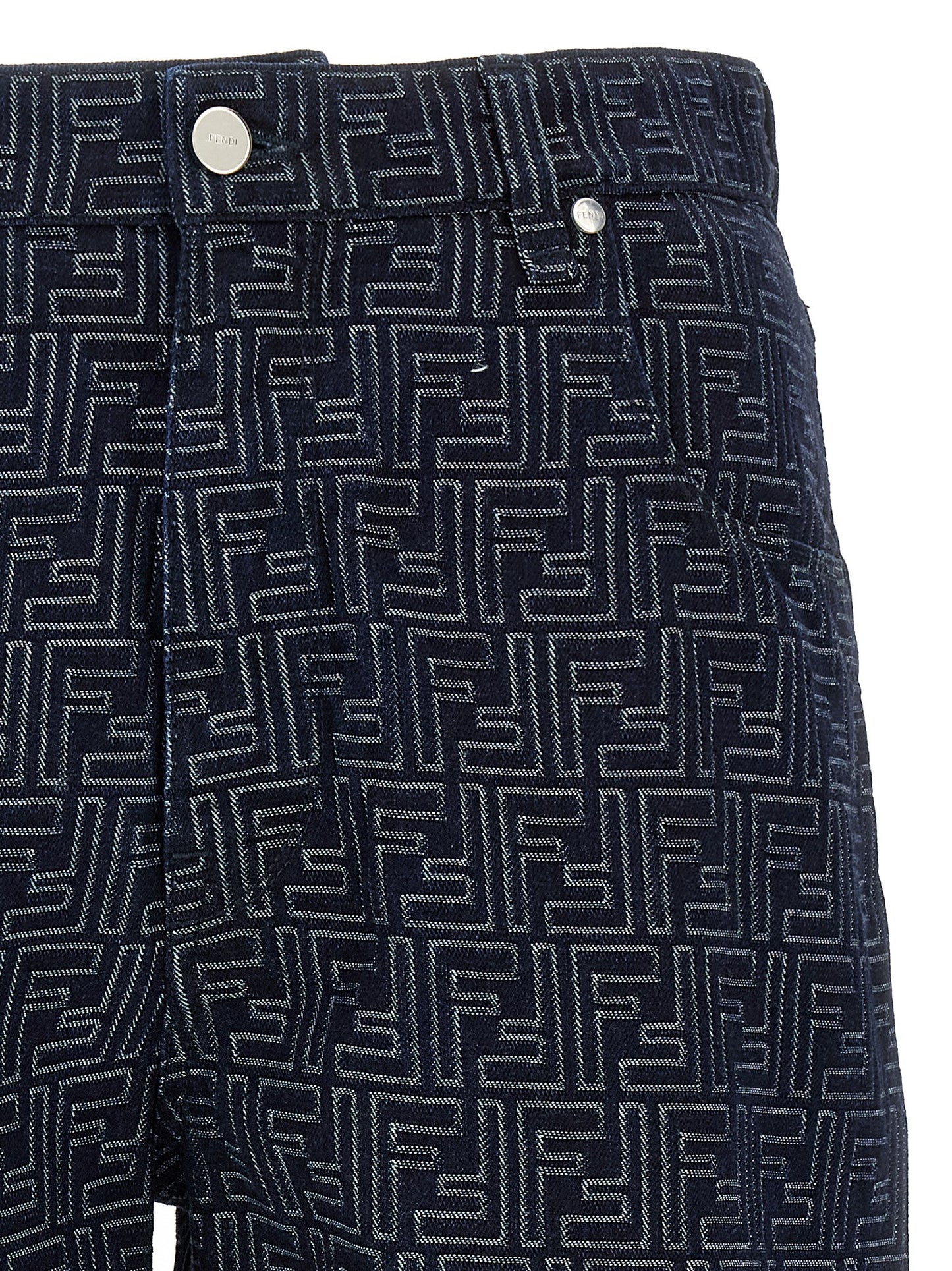 Fendi Blue Cotton Bermuda Shorts