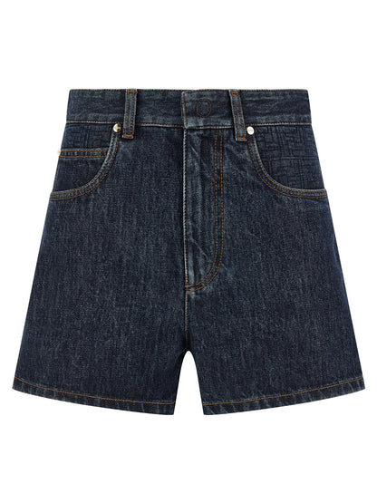 Fendi Blue Cotton Bermuda Shorts