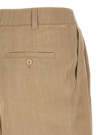Jacquemus Beige Linen Bermuda Shorts