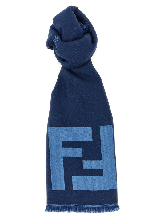 Écharpe Fendi homme en laine vierge bleue – FE331622BM