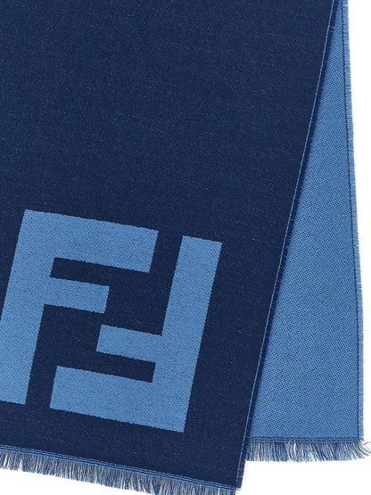 Écharpe Fendi homme en laine vierge bleue – FE331622BM