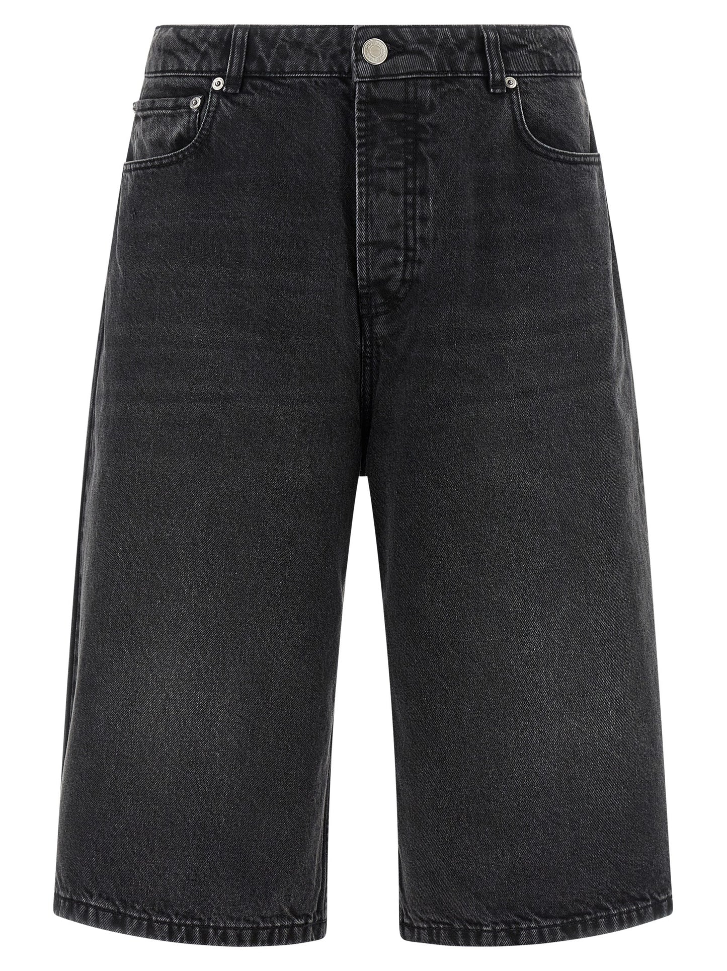Ami Paris Black Cotton Bermuda Shorts
