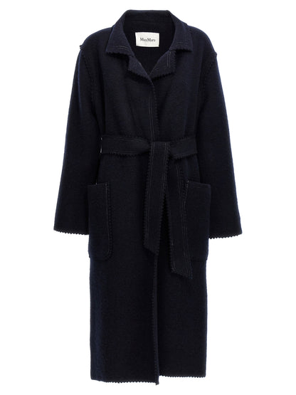 Manteau Max Mara femme Jene en laine bleu – MA-298665