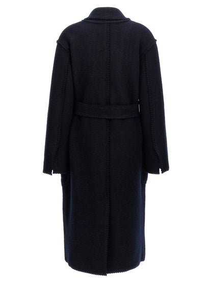 Manteau Max Mara femme Jene en laine bleu – MA-298665