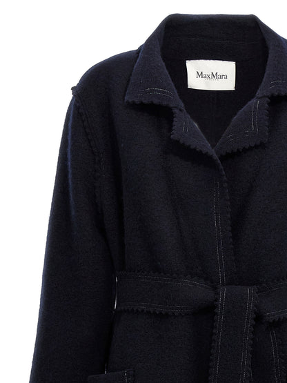 Manteau Max Mara femme Jene en laine bleu – MA-298665