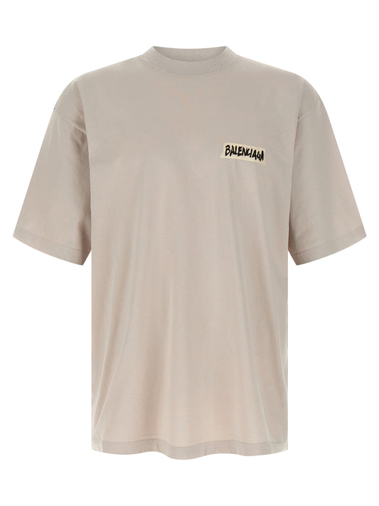 Balenciaga Gray Cotton T-Shirt