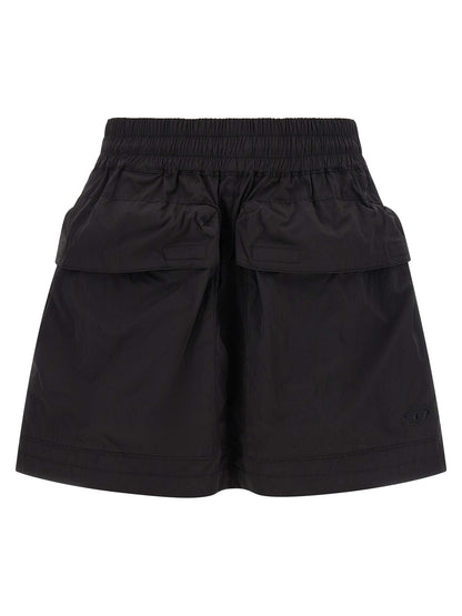 Diesel Black Polyamide Long Skirt