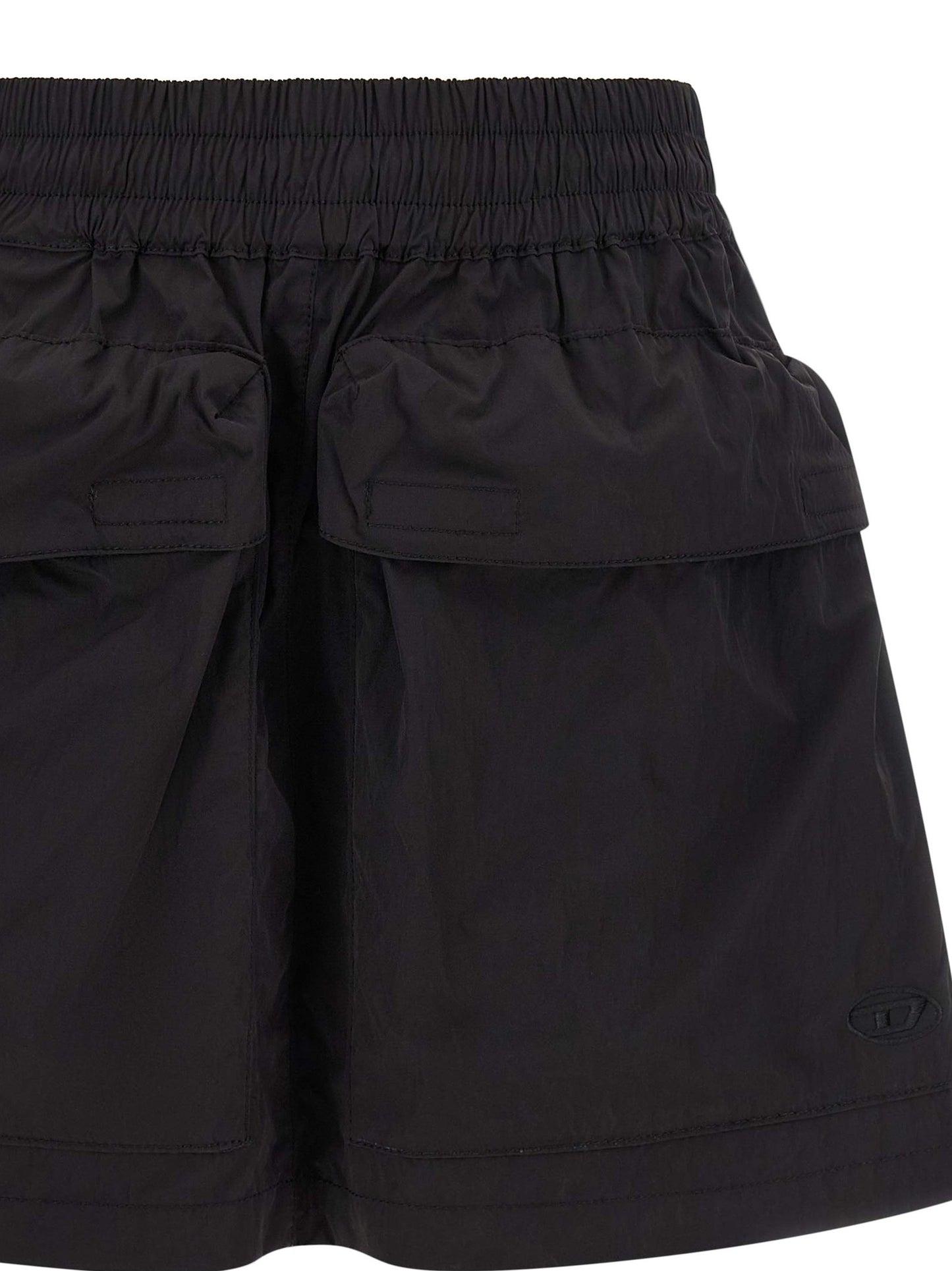 Diesel Black Polyamide Long Skirt