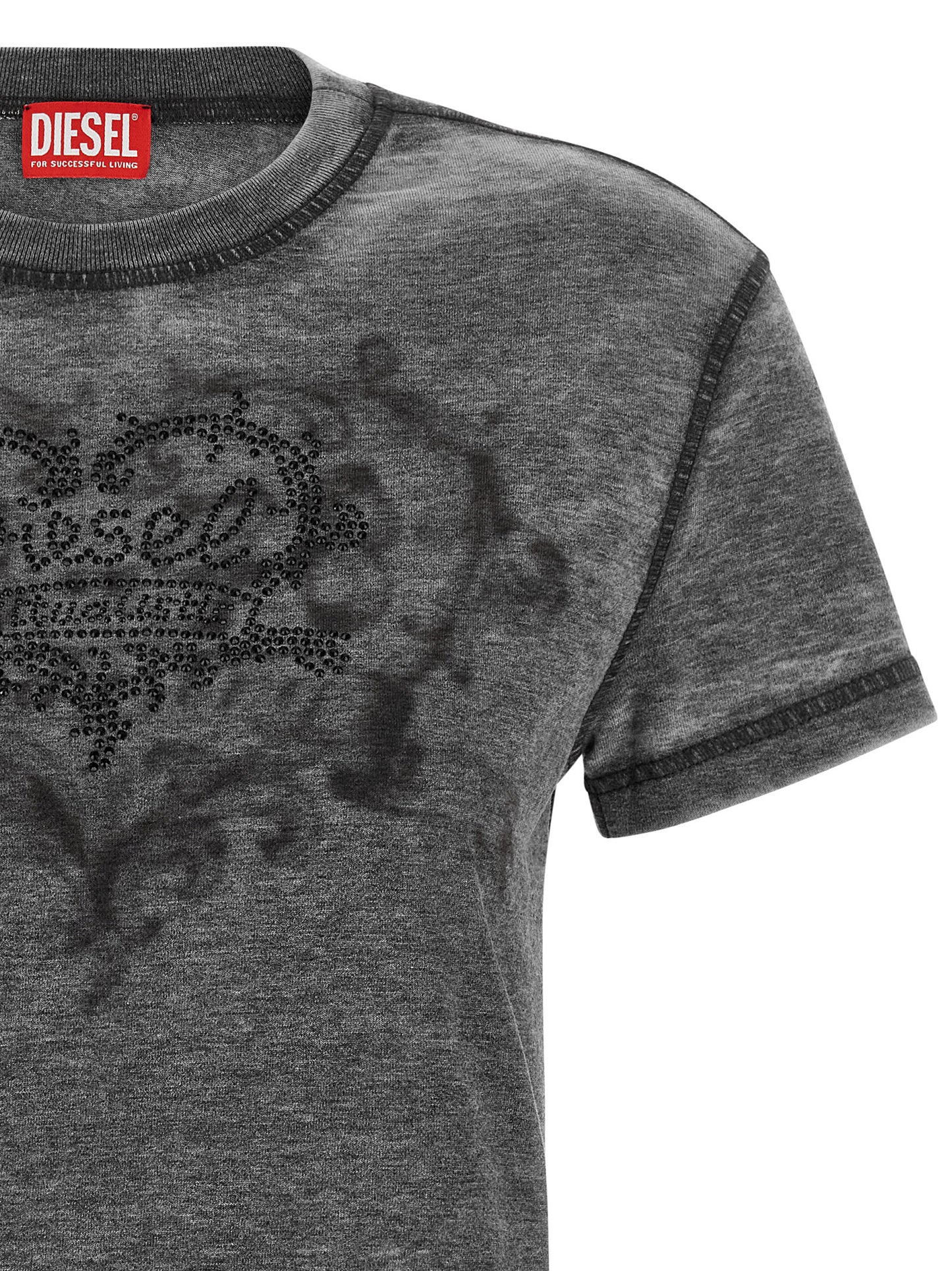 Diesel Gray Polyester T-Shirt