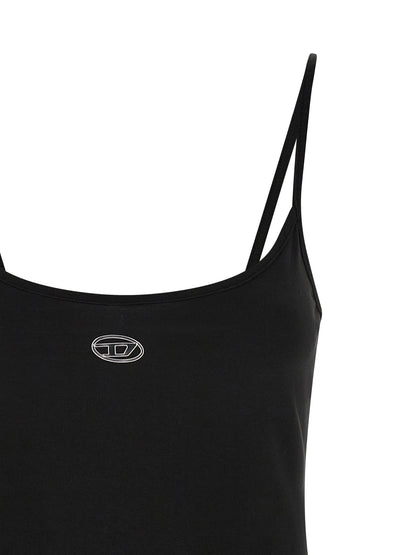 Diesel Black Cotton Short Dress