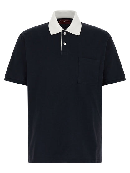 Gucci Blue Cotton Polo Shirt