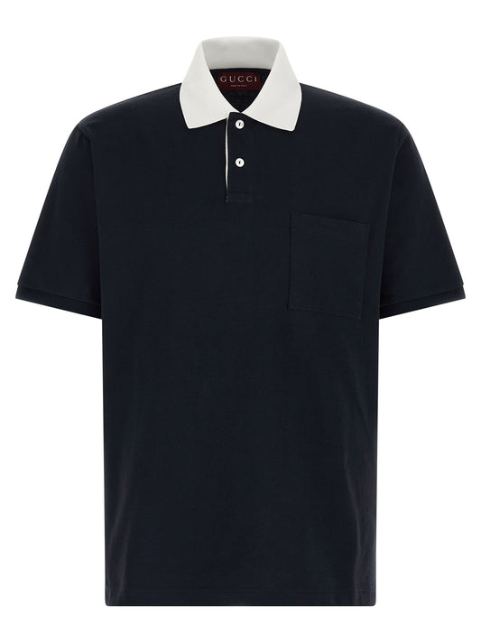 Gucci Blue Cotton Polo Shirt
