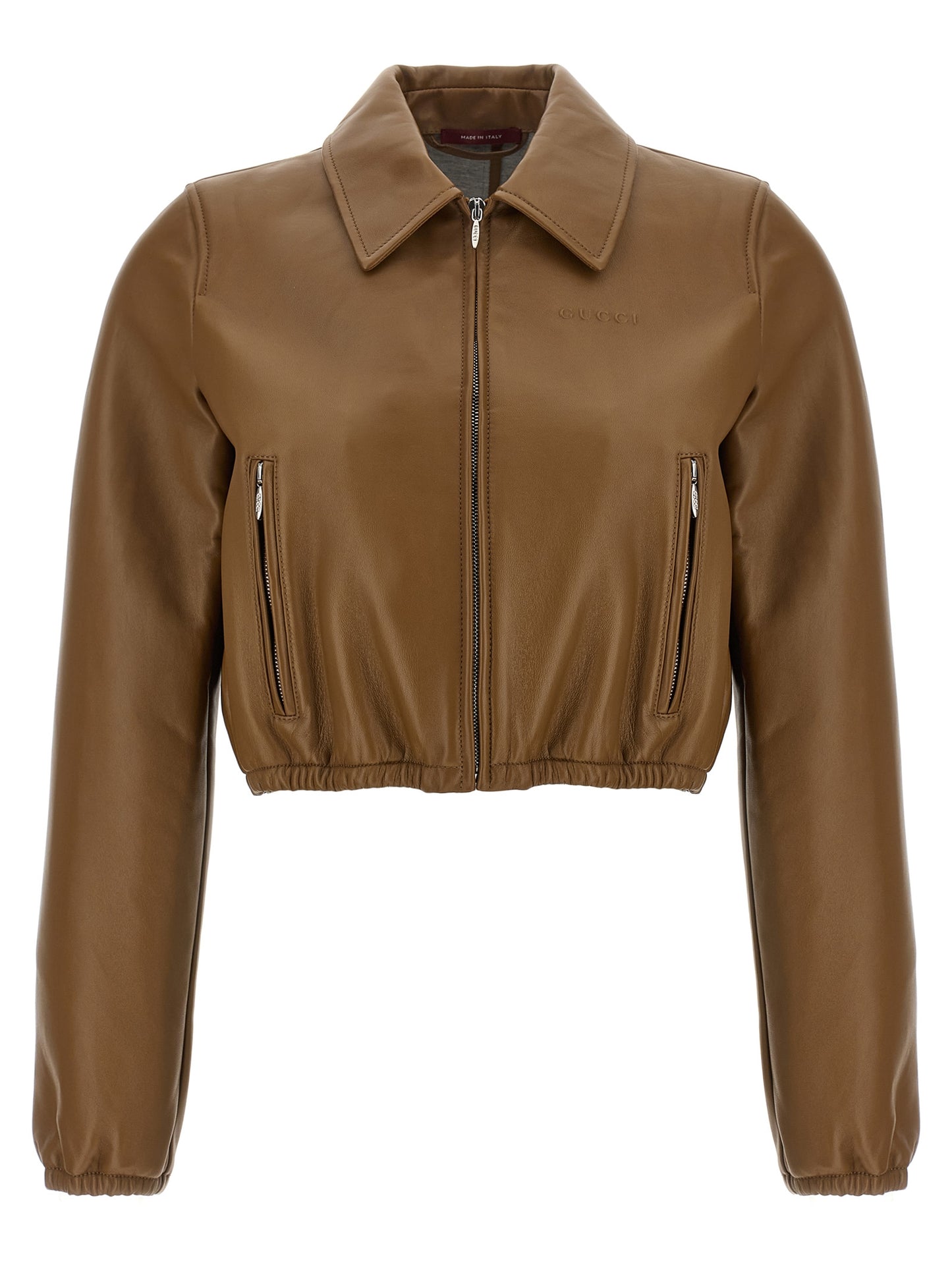Gucci Beige Lamb Leather Leather Jacket