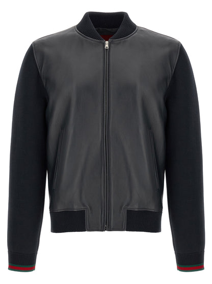 Gucci Blue Lamb Leather Leather Jacket