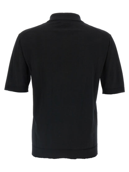 Gucci Black Wool Polo Shirt