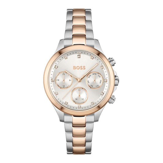 Montre Hugo Boss Femme Acier Doré Cadran Beige Multifonction | HBPS Fashion