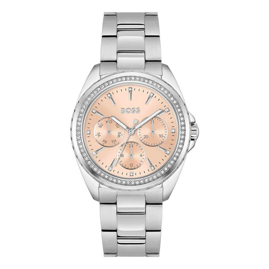Montre Hugo Boss Femme Acier Gris Cadran Rose Multifonction 38mm | HBPS Fashion