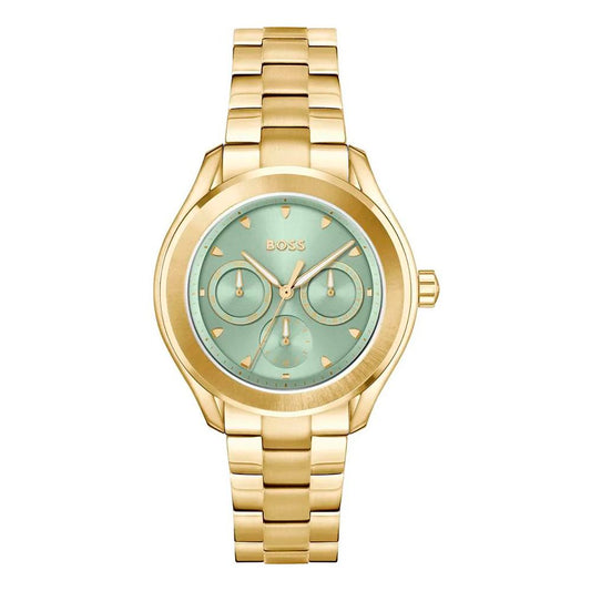 Montre Hugo Boss Lida Femme Acier Doré Cadran Vert Multifonction | HBPS Fashion