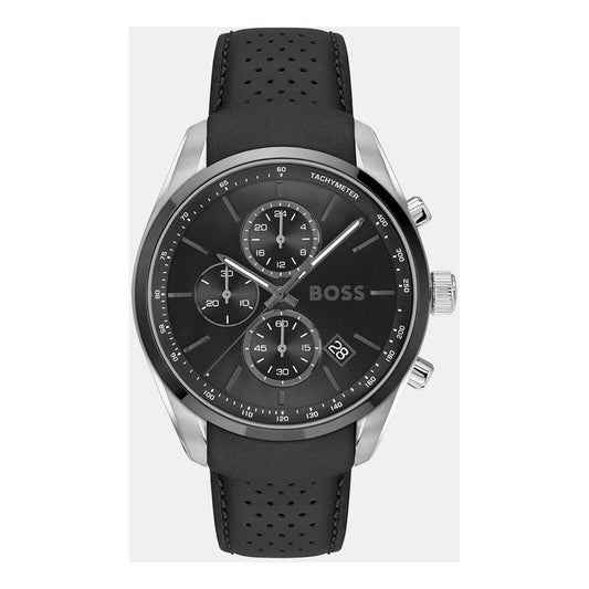 Montre Hugo Boss Grand Prix 44 Homme Cuir Noir Cadran Noir | HBPS Fashion