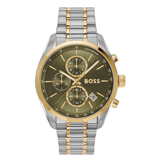 Montre Hugo Boss Grand Prix Stopwatch Homme Acier Gris Cadran Vert | HBPS Fashion