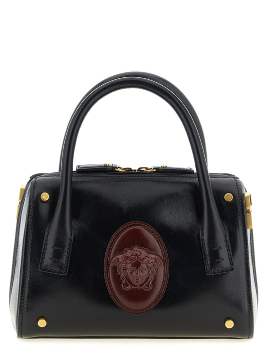 Sac à main Versace Roomy petit modèle en cuir de veau noir – VE338023BM