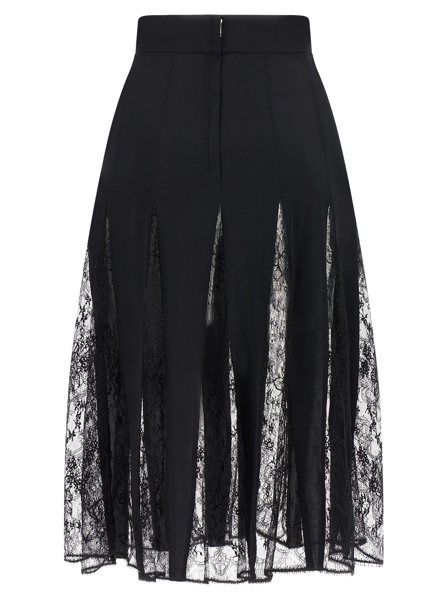 Dolce & Gabbana Black Silk Midi Skirt