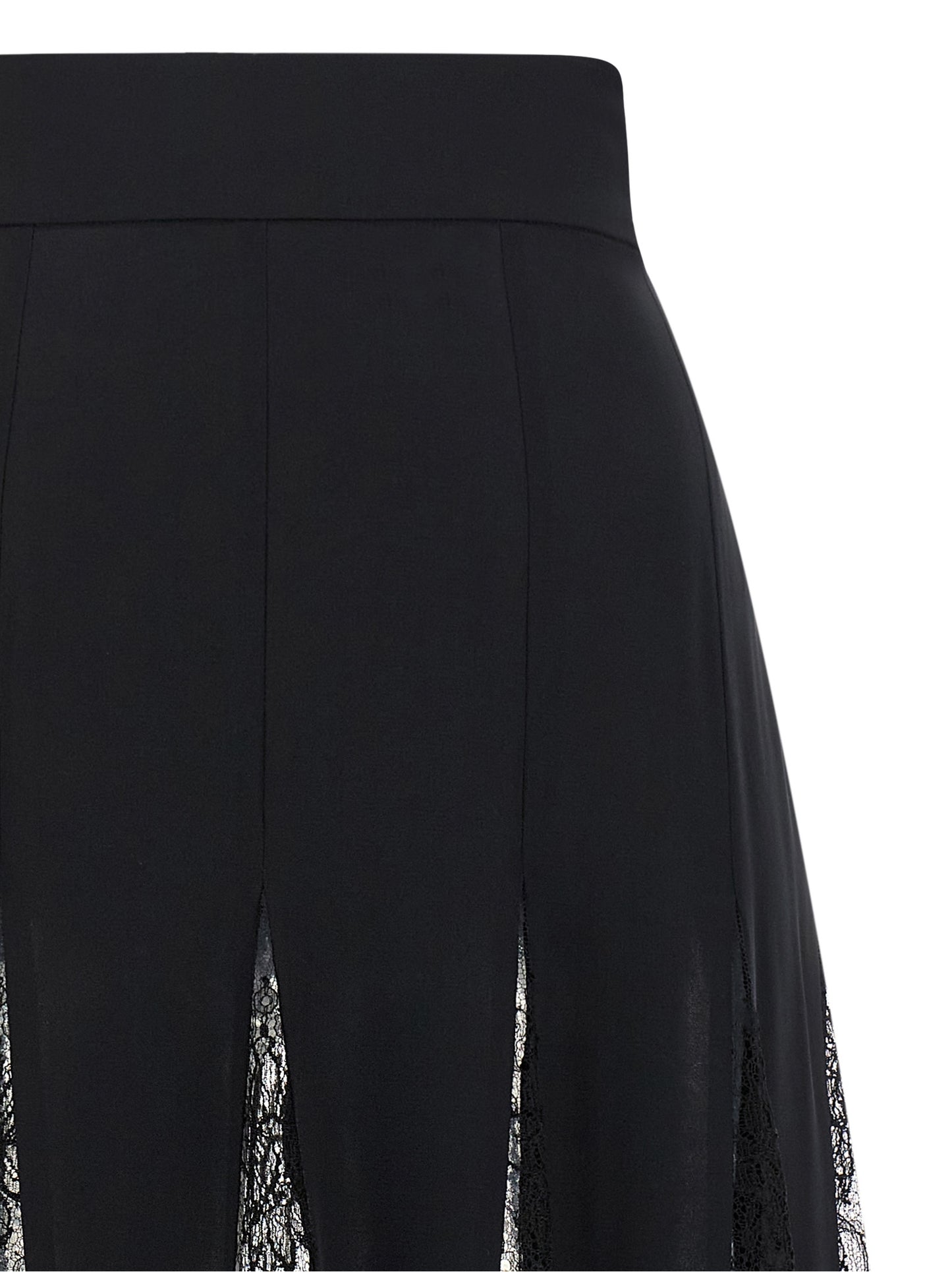 Dolce & Gabbana Black Silk Midi Skirt