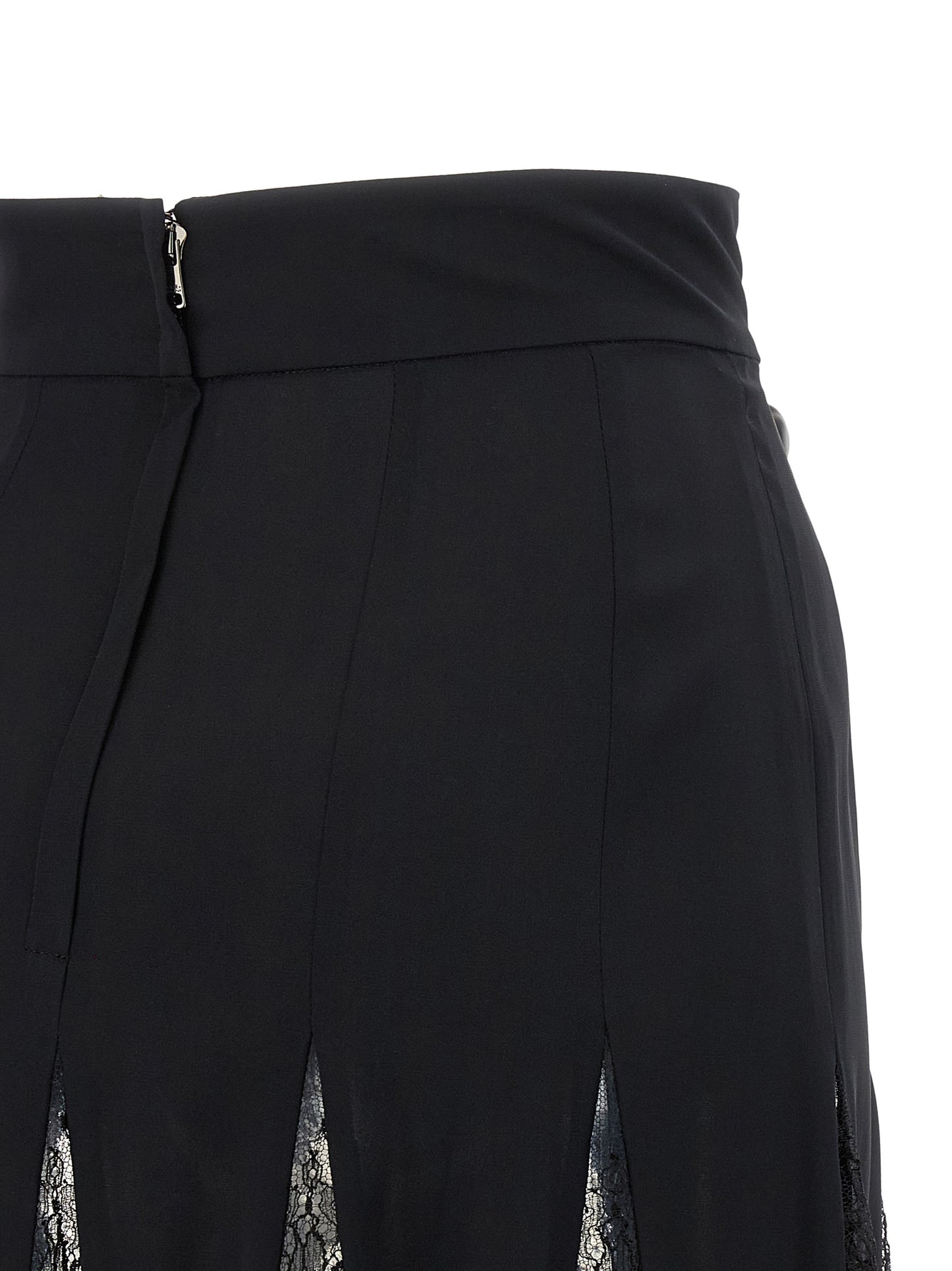 Dolce & Gabbana Black Silk Midi Skirt