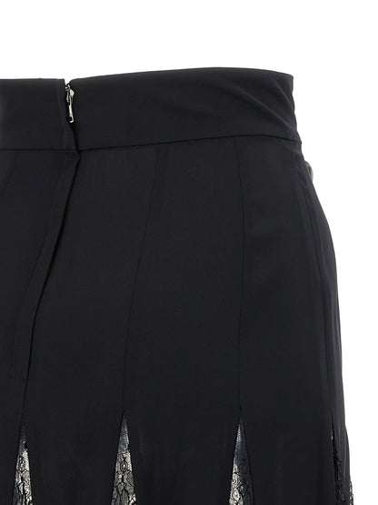 Dolce & Gabbana Black Silk Midi Skirt