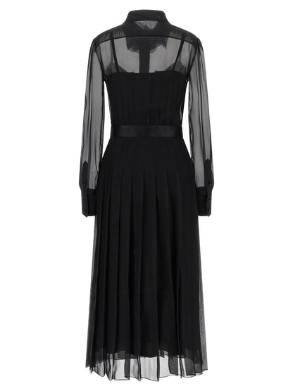 Dolce & Gabbana Black Silk Midi Dress