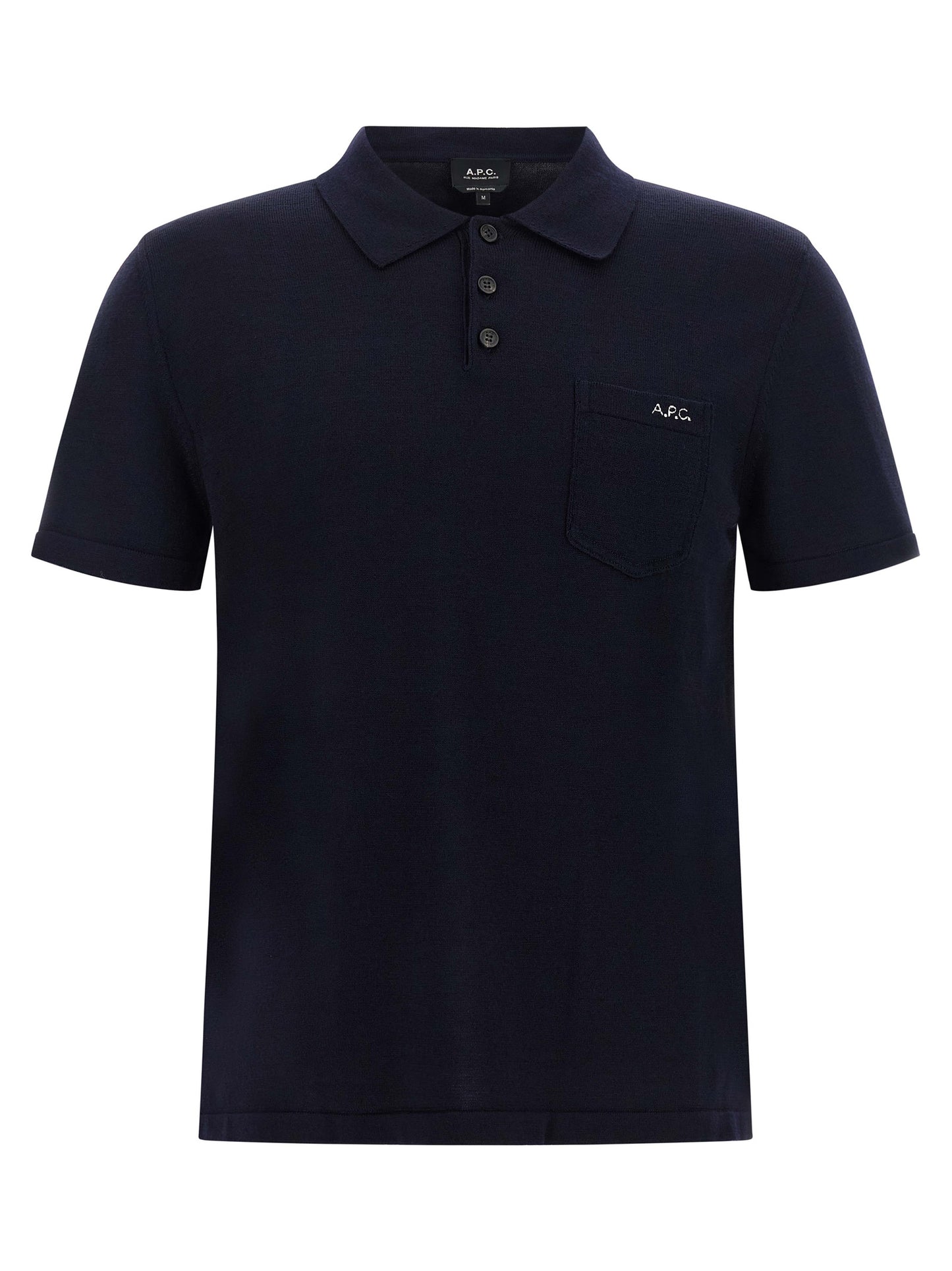 A.P.C. Blue Virgin Wool Polo Shirt