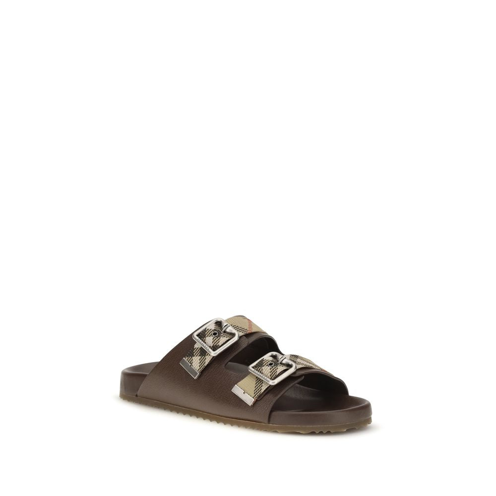 Burberry Brown Goatskin Flat Sandals