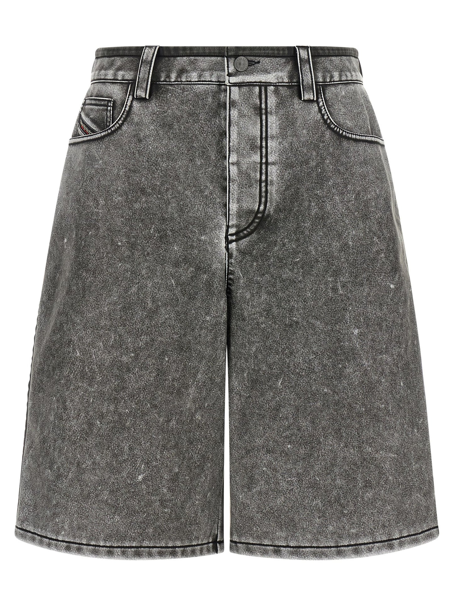 Diesel Gray Polyethylene Bermuda Shorts