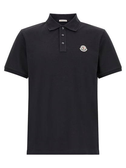 Moncler Blue Cotton Polo Shirt