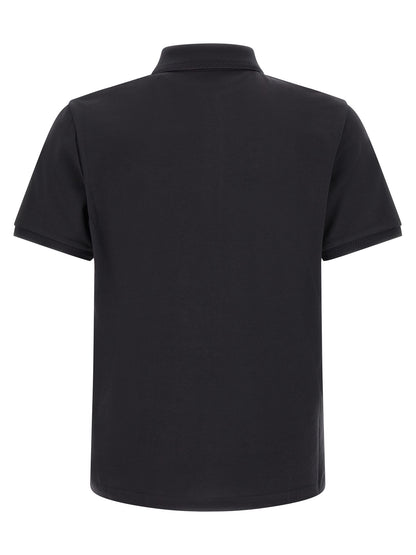 Moncler Blue Cotton Polo Shirt