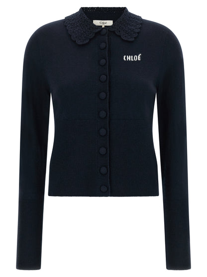 Chloé Blue Wool Cardigan