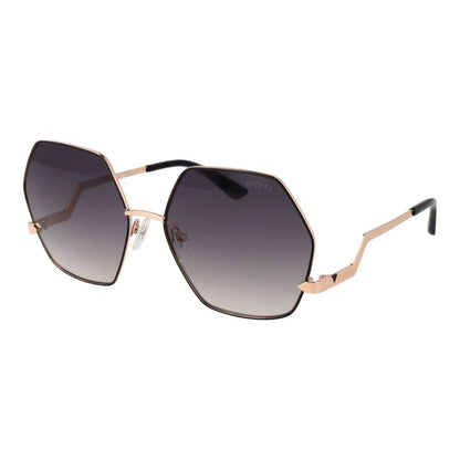Lunettes de soleil Guess femme géométriques monture métal noire, verres gris – GU-1066275