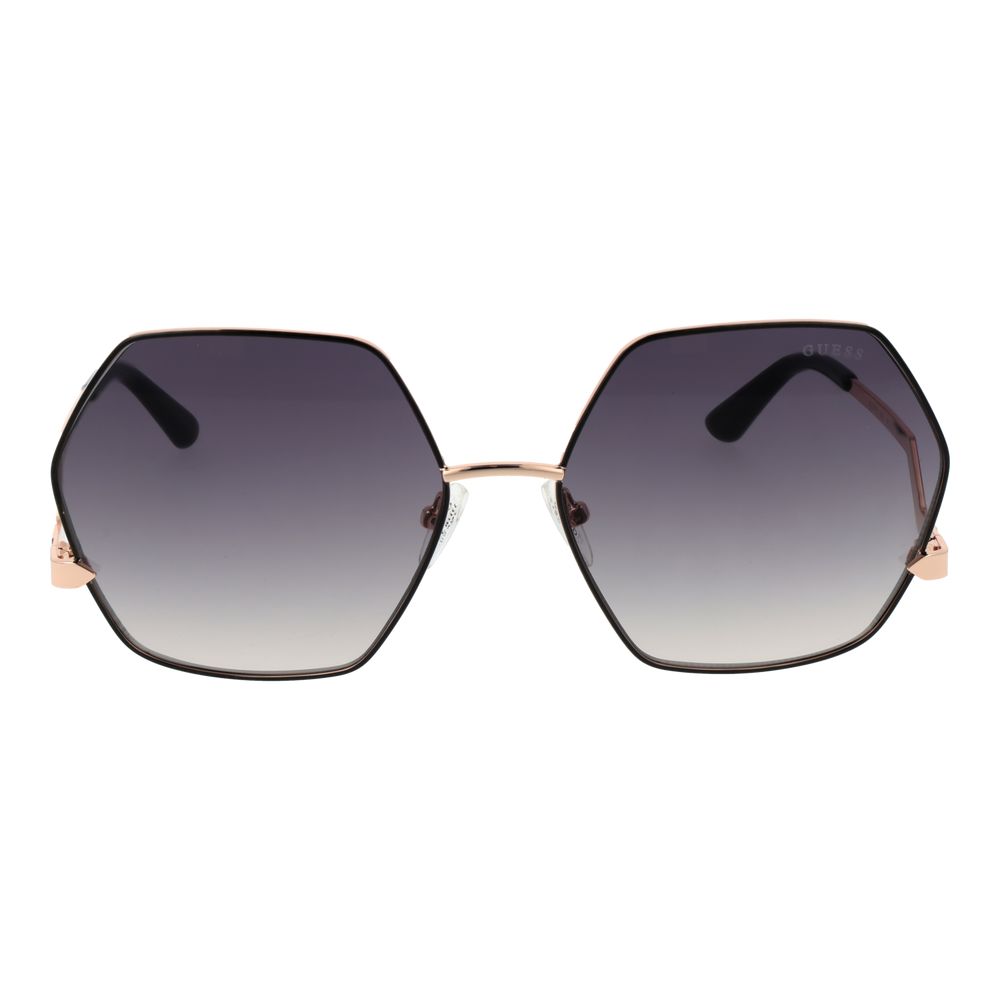 Lunettes de soleil Guess femme géométriques monture métal noire, verres gris – GU-1066275