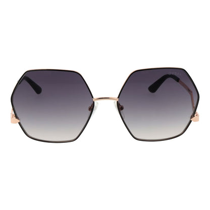 Lunettes de soleil Guess femme géométriques monture métal noire, verres gris – GU-1066275