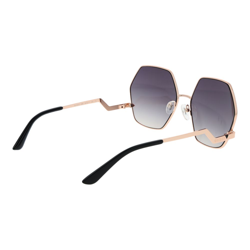 Lunettes de soleil Guess femme géométriques monture métal noire, verres gris – GU-1066275