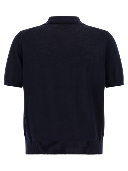 Hugo Boss Blue Virgin Wool Polo Shirt