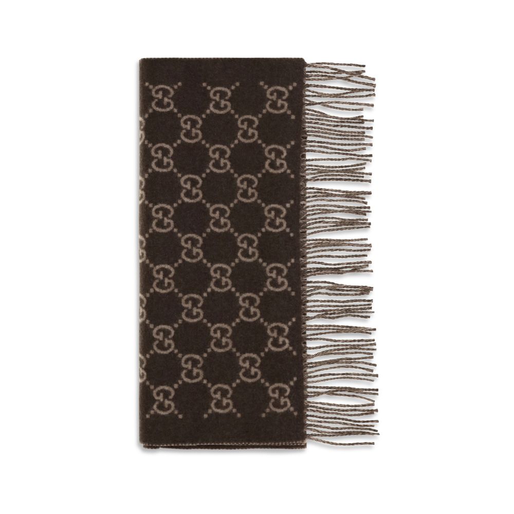 Écharpe Gucci homme en cachemire marron – GU8123174GABX2579BB
