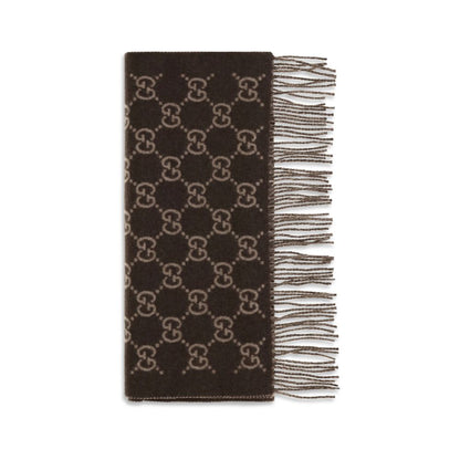 Écharpe Gucci homme en cachemire marron – GU8123174GABX2579BB