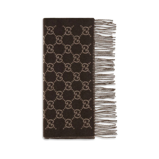Écharpe Gucci homme en cachemire marron – GU8123174GABX2579BB