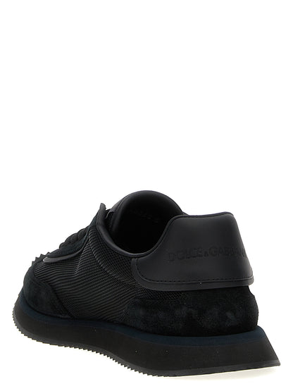 Dolce & Gabbana Black Calfskin Athletic Sneakers