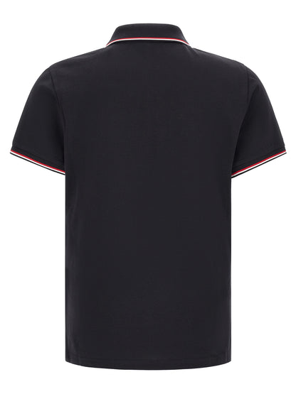 Moncler Blue Cotton Polo Shirt