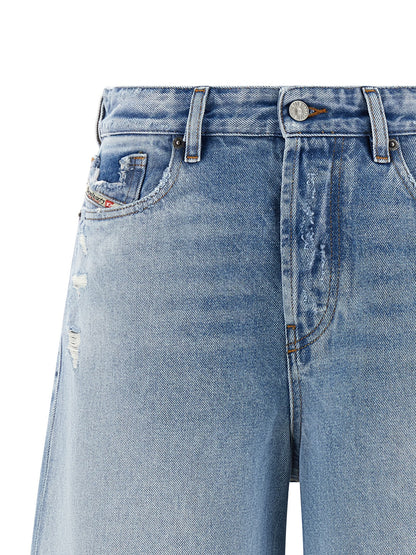 Diesel Blue Cotton Bermuda Shorts