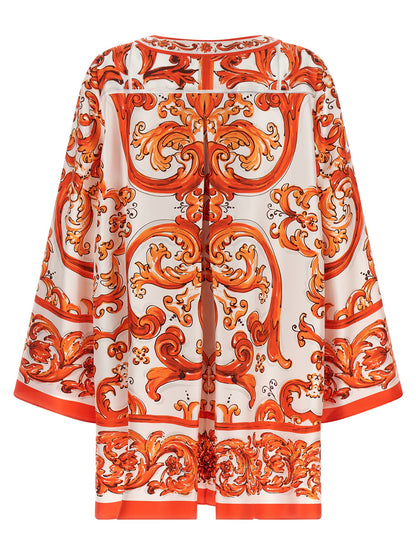 Dolce & Gabbana Orange Silk Short Dress