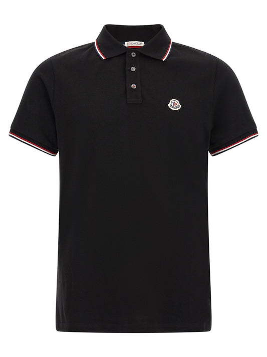 Moncler Black Cotton Polo Shirt
