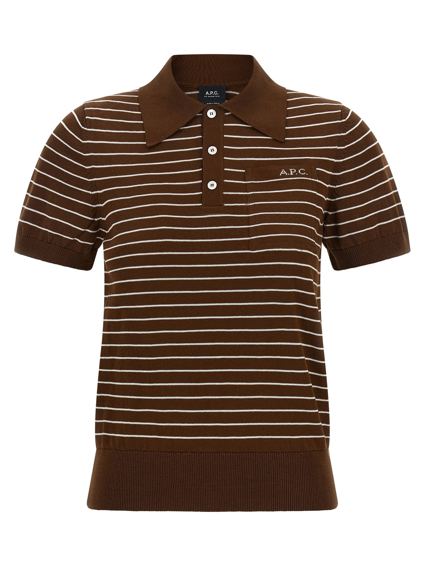 A.P.C. Brown Cotton Polo Shirt